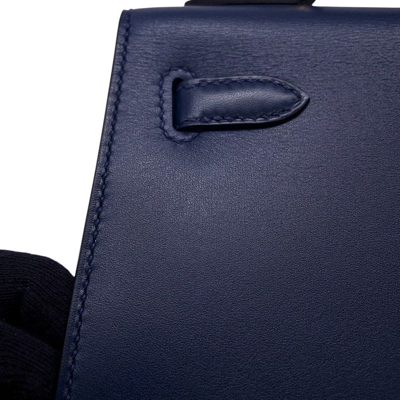 Hermes Handbag Kelly 25 Sellier Blue Abyss Champagne Gold Blue-abyss