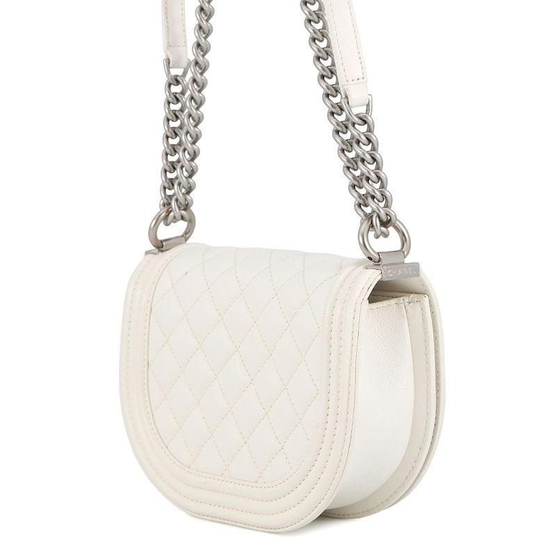 Chanel Chain Shoulder Bag Quilted CC Logo Small Caviar