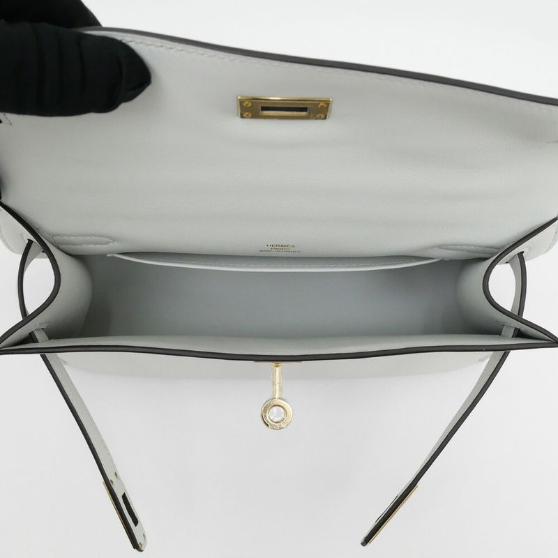 Hermes Pochette Kelly Gris Platinum Chien Pangold Hardware Voswift
