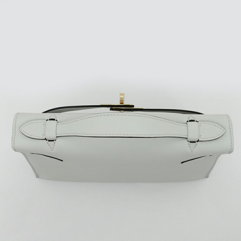 Hermes Pochette Kelly Gris Platinum Chien Pangold Hardware Voswift