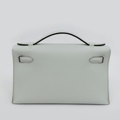 Hermes Pochette Kelly Gris Platinum Chien Pangold Hardware Voswift
