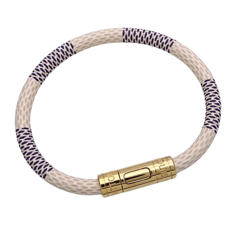 Louis Vuitton Bracelet Damier Azure Women's Brand Bracelet Keep It White M6607e