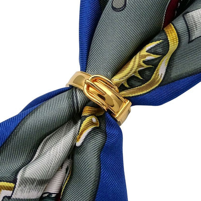 Hermes Scarf Ring Women's Men's Brand Cles Metal Gold Belt Motif