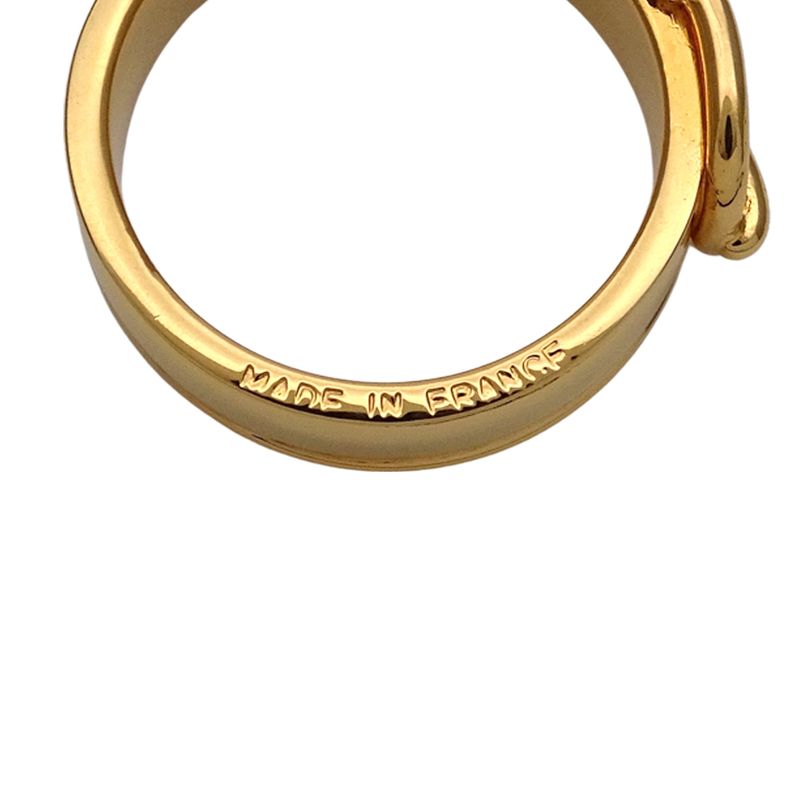 Hermes Scarf Ring Women's Men's Brand Cles Metal Gold Belt Motif