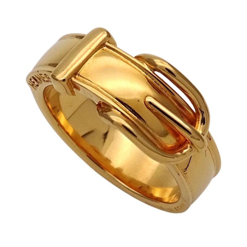 Hermes Scarf Ring Women's Men's Brand Cles Metal Gold Belt Motif