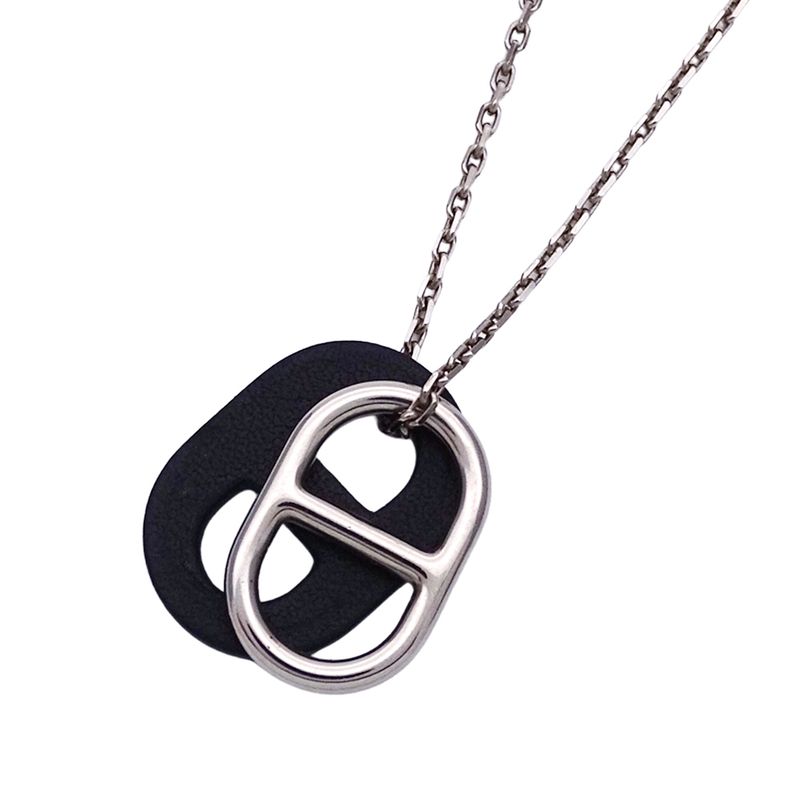 Hermes Necklace Women's Men's Brand Haut Maillon Chaine D'ancre Metal Leather