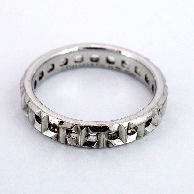 Tiffany & Co Ring T True 18k White Gold White Gold No 7.5 Women's