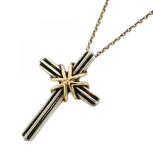 Tiffany & Co Necklace Signature Cross 18k Yellow Gold Yellow Gold Silver 925
