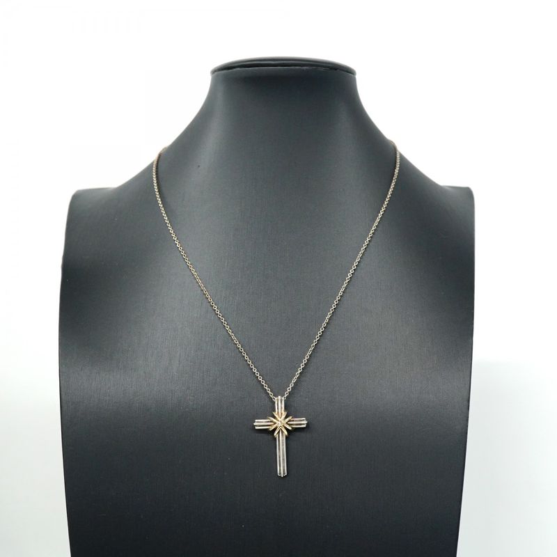 Tiffany & Co Necklace Signature Cross 18k Yellow Gold Yellow Gold Silver 925