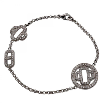 Hermes Bracelet Chaine D'ancre Pa Scuff le Maru Shape Circle 18k White Gold