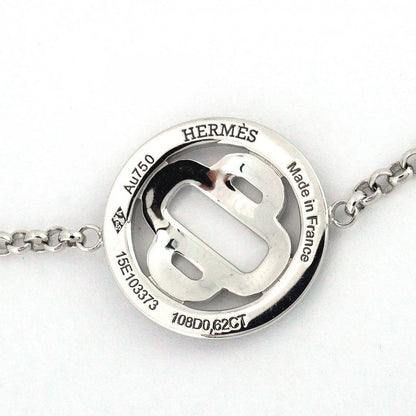 Hermes Bracelet Chaine D'ancre Pa Scuff le Maru Shape Circle 18k White Gold