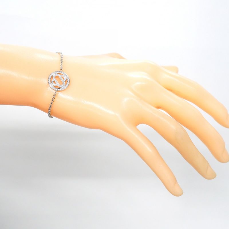 Hermes Bracelet Chaine D'ancre Pa Scuff le Maru Shape Circle 18k White Gold