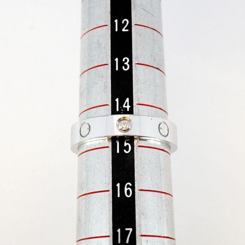 Cartier Ring Mini Love 18k White Gold White Gold Diamond #55 Ladies