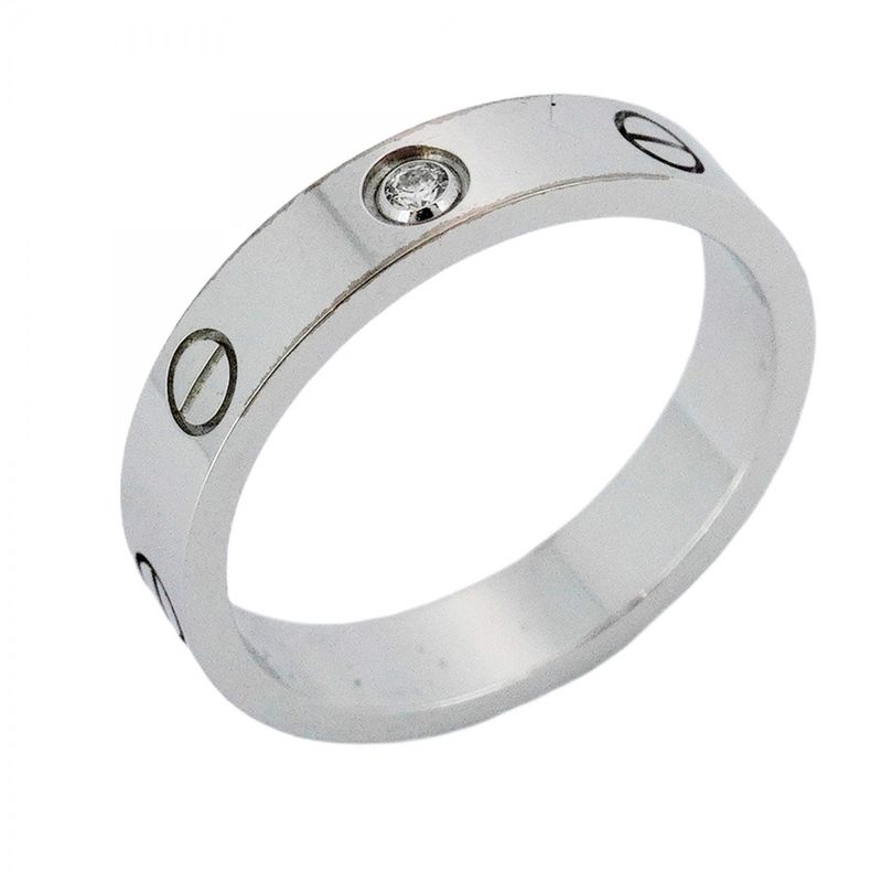 Cartier Ring Mini Love 18k White Gold White Gold Diamond #55 Ladies