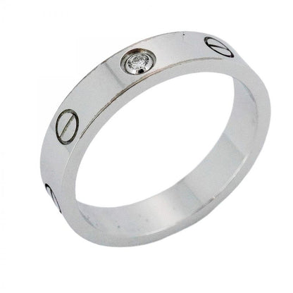 Cartier Ring Mini Love 18k White Gold White Gold Diamond #55 Ladies