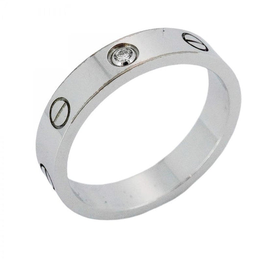 Cartier Ring Mini Love 18k White Gold White Gold Diamond #55 Ladies