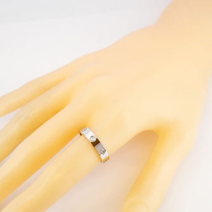 Cartier Ring Mini Love 18k White Gold White Gold Diamond #55 Ladies