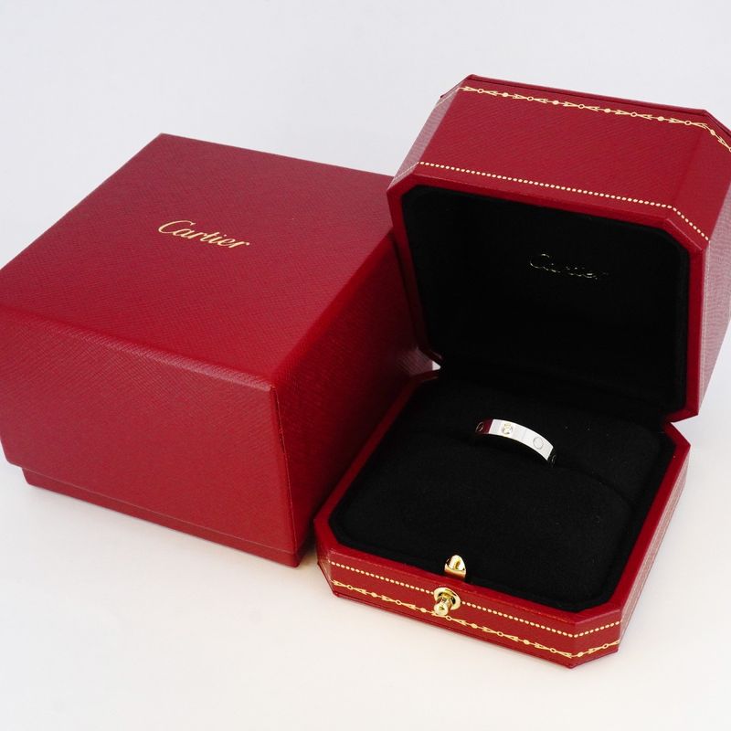 Cartier Ring Mini Love 18k White Gold White Gold Diamond #55 Ladies