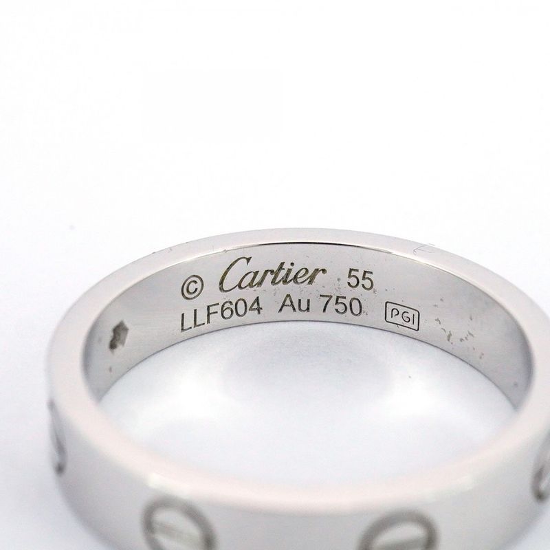 Cartier Ring Mini Love 18k White Gold White Gold Diamond #55 Ladies