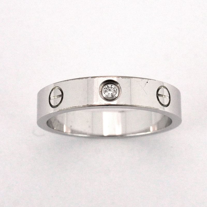 Cartier Ring Mini Love 18k White Gold White Gold Diamond #55 Ladies