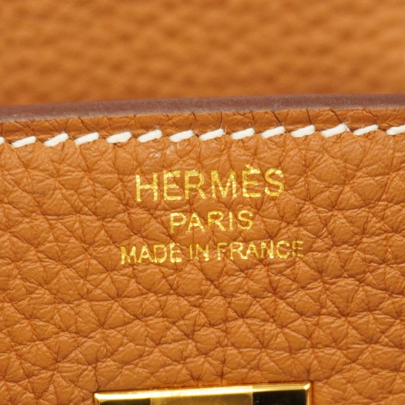 Hermes Handbag Birkin 25 Togo Gold Hardware B Engraved Ladies