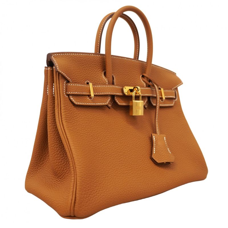 Hermes Handbag Birkin 25 Togo Gold Hardware B Engraved Ladies