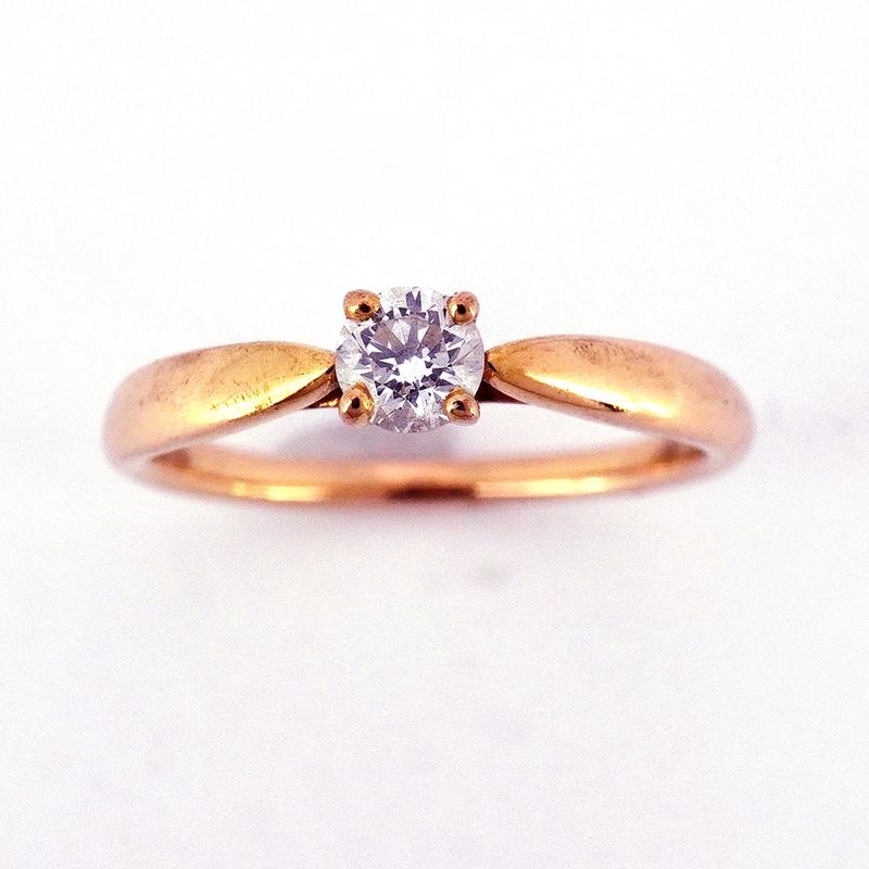 Tiffany & Co Ring Harmony 1pd 18k Pink Gold Pink Gold Diamond Size 6.5 Women's