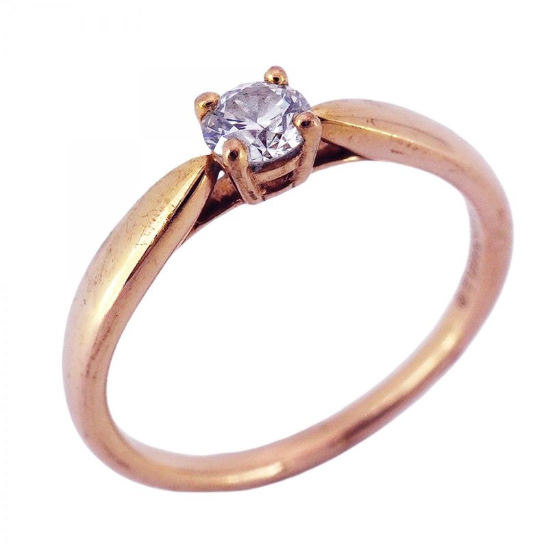 Tiffany & Co Ring Harmony 1pd 18k Pink Gold Pink Gold Diamond Size 6.5 Women's