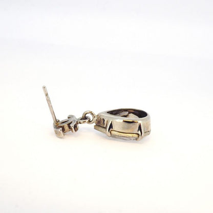 Chanel Earrings Coco Mark Metal Rhinestone Silver Ladies