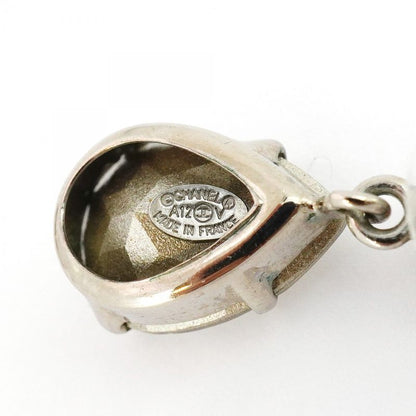 Chanel Earrings Coco Mark Metal Rhinestone Silver Ladies