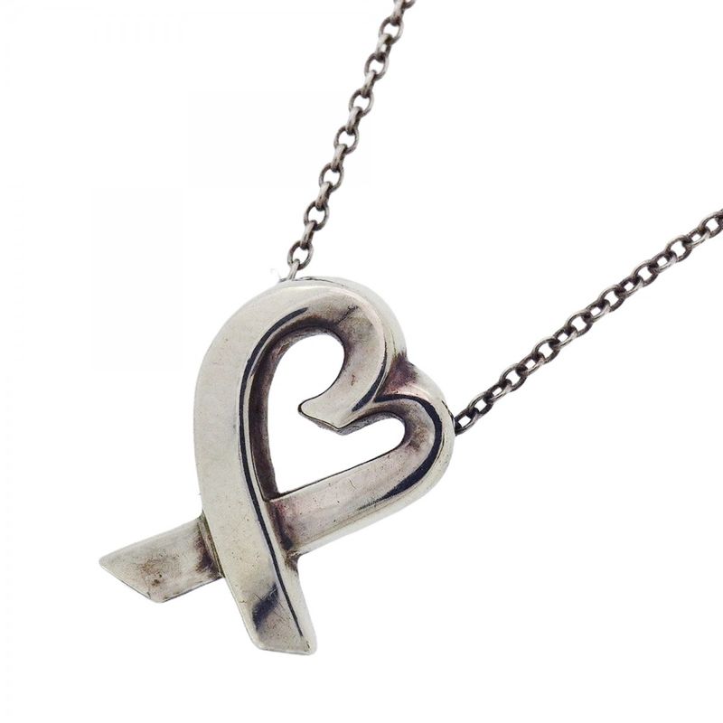 Tiffany & Co Necklace Loving Heart Silver 925 Women's