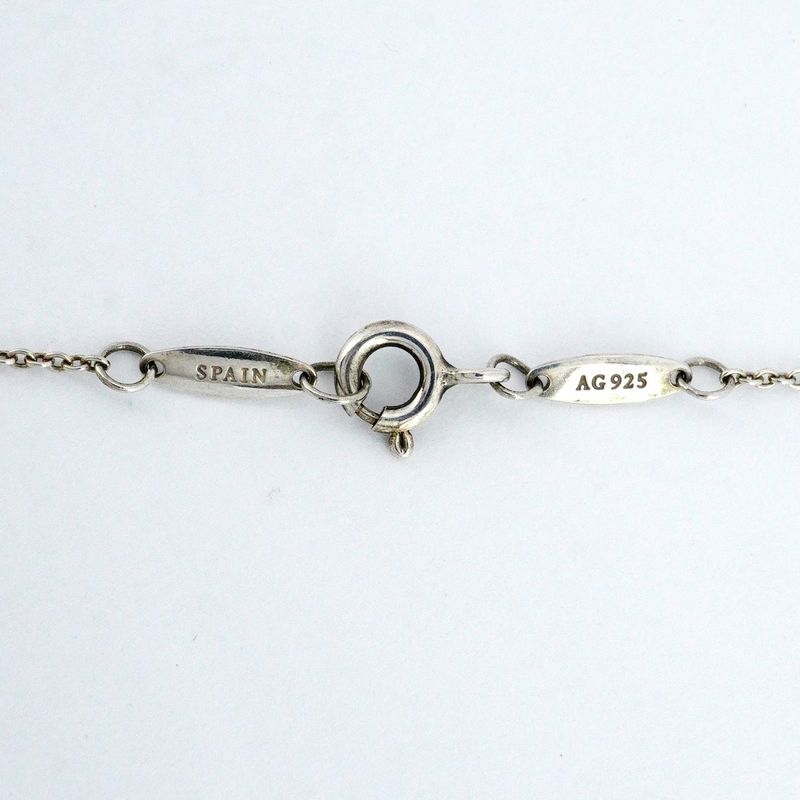 Tiffany & Co Necklace Visor Yard Silver 925 Aquamarine Blue Ladies