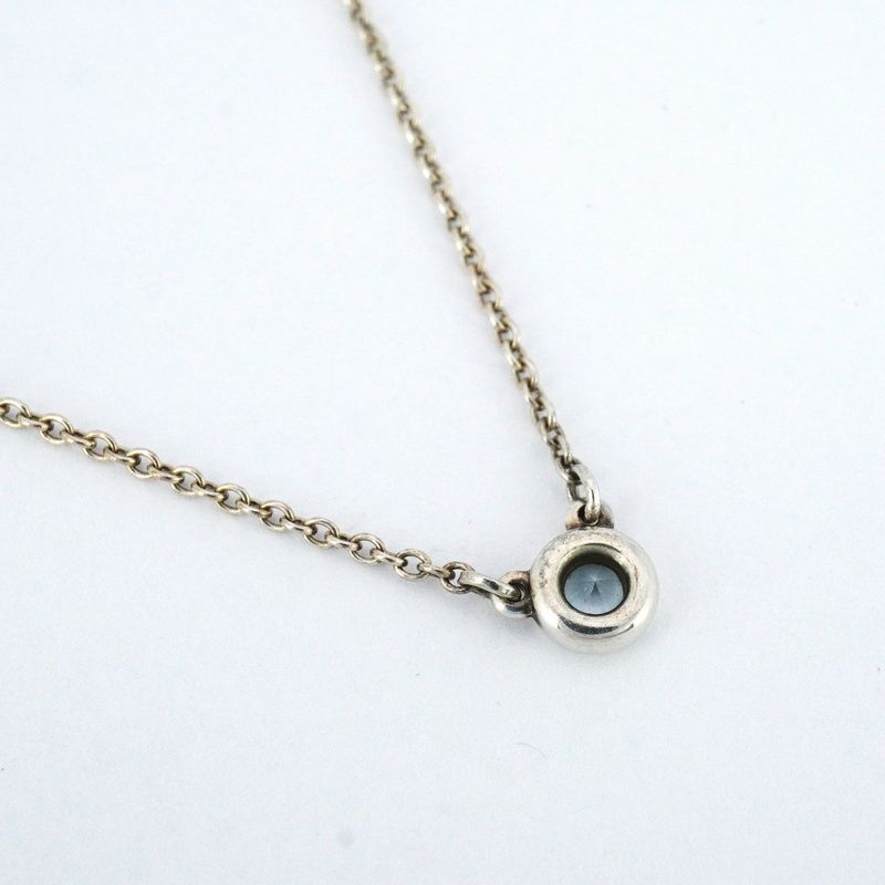Tiffany & Co Necklace Visor Yard Silver 925 Aquamarine Blue Ladies