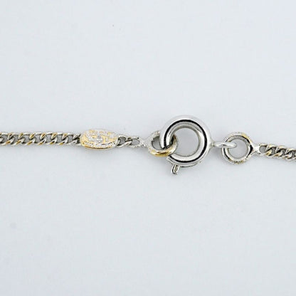 Chanel Necklace Coco Mark Metal Silver White Ladies