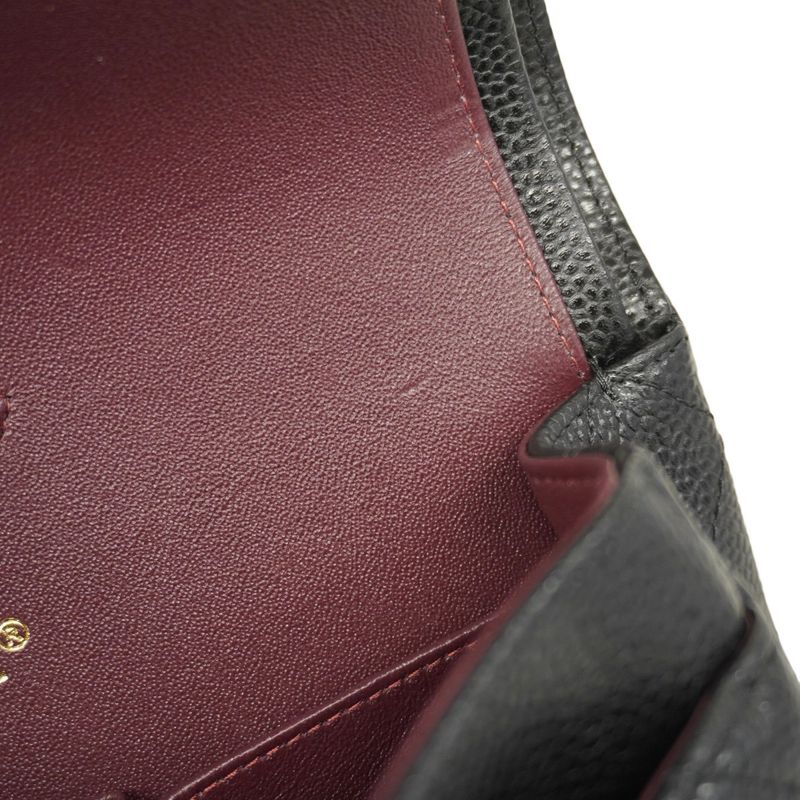 Chanel Shoulder Bag Matelasse Caviar Skin Black Gold Hardware Women