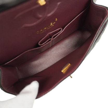 Chanel Shoulder Bag Matelasse Caviar Skin Black Gold Hardware Women