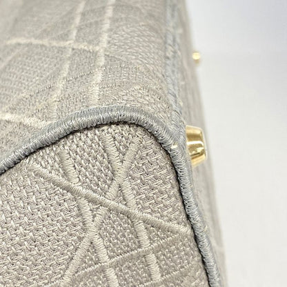 Christian Dior Handbag Lady D Light Canvas Gray Gold Hardware 2way Bag Ladies