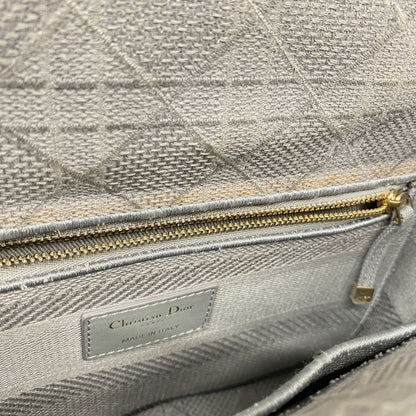 Christian Dior Handbag Lady D Light Canvas Gray Gold Hardware 2way Bag Ladies