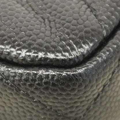 Chanel Shoulder Wallet Matelasse Caviar Skin Black Chien Pan Gold Hardware