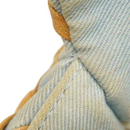 Chanel Shoulder Bag Matelasse Denim Blue Brown Silver Hardware Women's