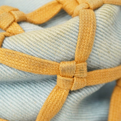 Chanel Shoulder Bag Matelasse Denim Blue Brown Silver Hardware Women's