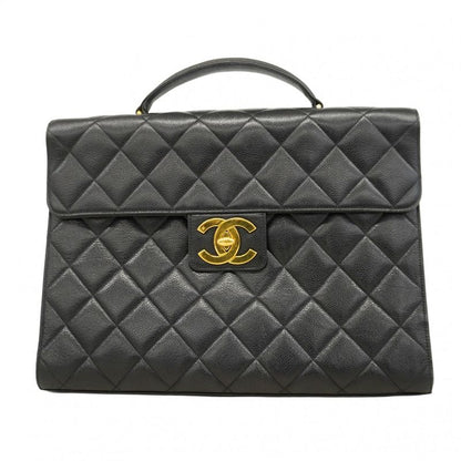 Chanel Briefcase Big Matelasse Caviar Skin Black Gold Hardware Men Women Unisex