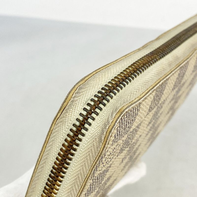 Louis Vuitton Long Wallet Damier Azure Zippy Wallet N60019 White Ladies