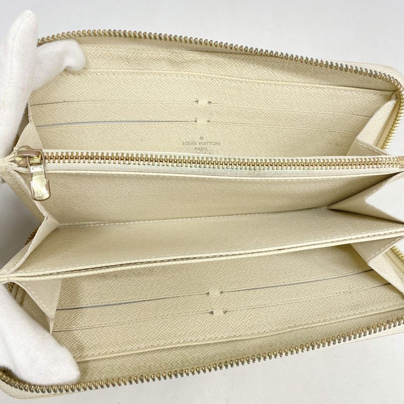 Louis Vuitton Long Wallet Damier Azure Zippy Wallet N60019 White Ladies