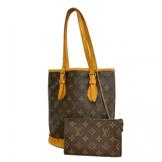Louis Vuitton Tote Bag Monogram Bucket PM M42238 Brown Ladies