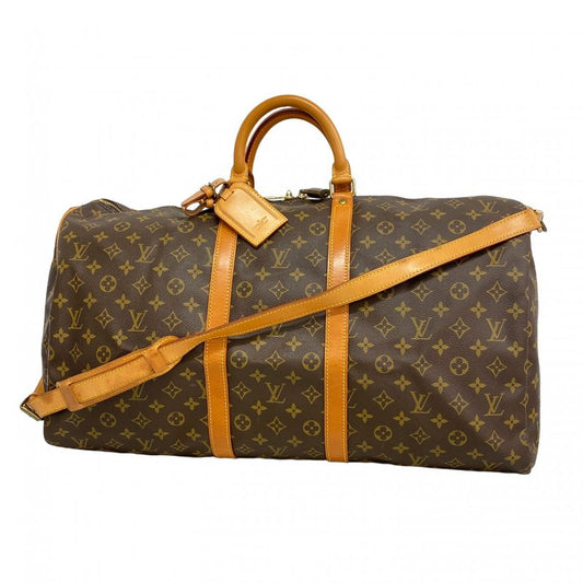 Louis Vuitton Boston Bag Monogram Keepall Bandoliere 55 M41414 Brown Men Women