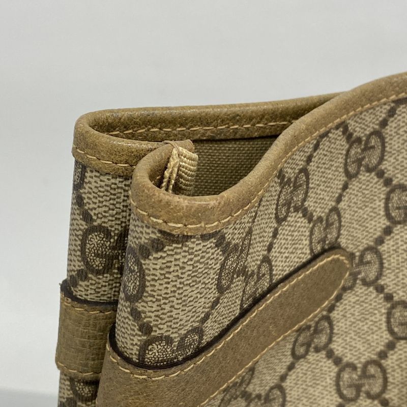 Gucci Tote Bag GG Supreme 39 02 061 PVC Beige Brown Gold Silver Hardware Ladies