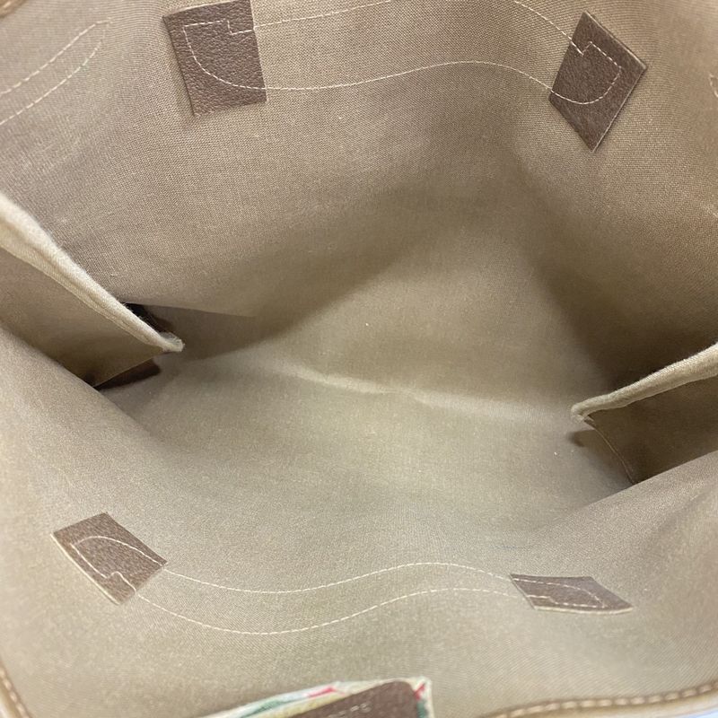 Gucci Tote Bag GG Supreme 39 02 061 PVC Beige Brown Gold Silver Hardware Ladies