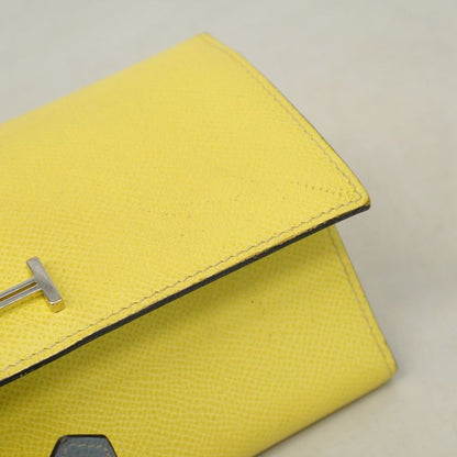 Hermes Trifold Long Wallet Bearn Dupri Verso Vaux Epson Soufflé Blue Run Silver