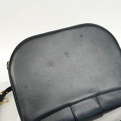 Cartier Shoulder Bag Sapphire Leather Black Gold Hardware Ladies